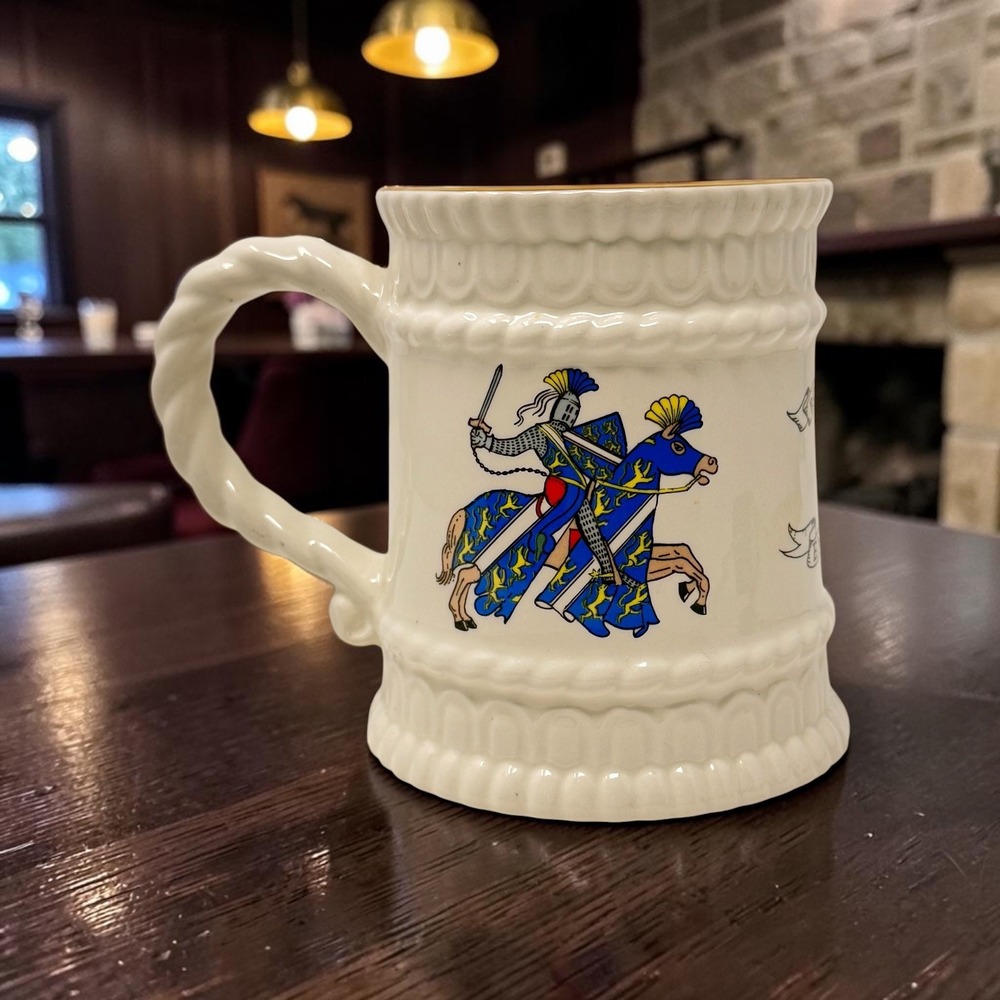 Vtg Sampson Bridgwood Lifelong Ironstone Knight Tankard Mug Coat of Arms England